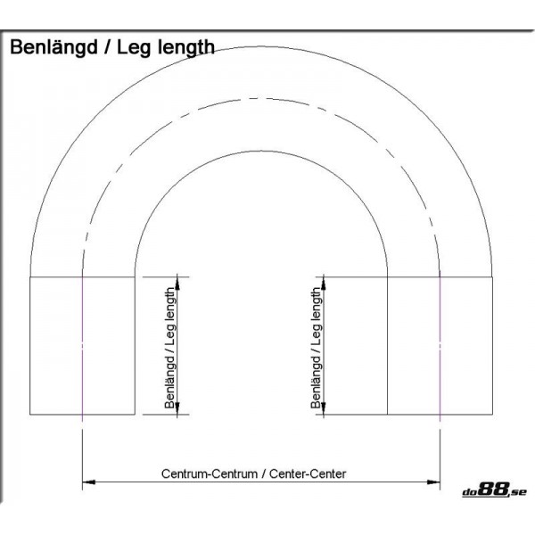 Silikonslang röd 180 grader 1,25'' (32mm) 
